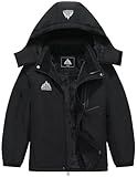 SOBAPRA Kids Waterproof Ski Jacket Warm Winter Snow Coat Boys and Girls Fleece Hooded Snowboarding Jacket