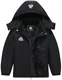 SOBAPRA Kids Waterproof Ski Jacket Warm Winter Snow Coat Boys and Girls Fleece Hooded Snowboarding Jacket