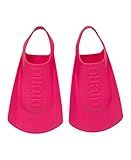 Arena Unisex Kids Junior Swim Fins Beginners Lap Swimming Training Open Heel Hydrodynamic Slits Youth Short Flippers for Children, Pink, Size 3-3.5 US
