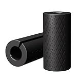 Rubber Barbell Grip, Thick Dumbbell Grip Arm Strength Tool, Barbell Clutch Suitable For Row/Puller/Kettlebell, Gym Biceps Arm Muscle Trainer (Black, 10CM/ 3.9IN)