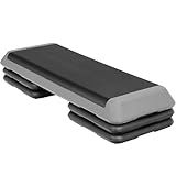 ZENY 43'' Exercise Aerobic Step Platform Adjustable Fitness Stepper with 4 Detachable Risers Fitness Workout Stepper for Home Gym Cardio Strength & Training (Grey)
