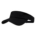 ANDICEQY Sport Sun Visor Hats Adjustable Empty Top Baseball Cap Cotton Ball Caps for Women and Men (Dark Black)