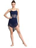 Yyuihri Lyrical Dance Costume for Women,Camisole Dress Navy Blue Small