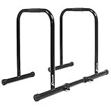 ProsourceFit Dip Stand Station, Ultimate Heavy Duty Body Bar Press with Safety Connector for Tricep Dips, Pull-Ups, Push-Ups, L-Sits,
