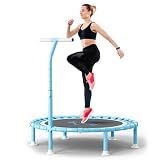 FitinOne 40" Fitness Mini Trampoline with Adjustable Handle Bar, 330lbs Foldable Bungee Rebounder for Adults, Stable & Quiet Exercise Rebounder Indoor Workout