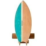 XCMAN Surf Balance Board Trainer with Roller Wooden Exercise Balancing Stability Trainer - Non Slip Surface for Adults |Balance Board Surfing,Snowboarding,Skateboarding,Hockey,Yoga