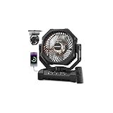 Camping Fan Rechargeable, 60H Long-Lasting Battery Powered Fan - 4 Speeds, 3 Light, Timer, Sleep Mode, Hook, Portable Fans for Camping Gear, Travel Essentials, Tent, RV, Outdoor, Garage, Emergency