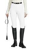 Willit Women's Horse Riding Pants Full Seat Silicone Equestrian Breeches Horseback Schooling Tights Zipper Pockets White L