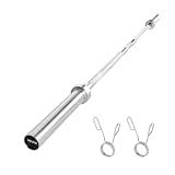 VEVOR 4FT/6FT/7FT Barbell Bar, Fits 2-Inch Weight Plates, Chrome Plated Barbell Bar with Knurled Grip for Strength Training, Weightlifting, Squat, Deadlift, Bench Press, Curl, Overhead Press, 500lbs/700lbs/1000lbs Capacity (Silver, 6FT 25.68lbs Barbell, 500lbs)