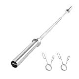 VEVOR 4FT/6FT/7FT Barbell Bar, Fits 2-Inch Weight Plates, Chrome Plated Barbell Bar with Knurled Grip for Strength Training, Weightlifting, Squat, Deadlift, Bench Press, Curl, Overhead Press, 500lbs/700lbs/1000lbs Capacity (Silver, 6FT 25.68lbs Barbell, 500lbs)