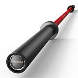 PAPABABE Barbell, 7ft Olympic Barbell 45lb, 30mm Red Chrome Grip & Black 2-Inch Sleeves, Hybrid Needle Bearings + Bushings, 190,000 PSI Steel, 1000lbs Home Gym Bar for Men (Red/Black)