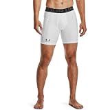 Under Armour Men's Armour HeatGear Compression Shorts , White (100)/Black, Large