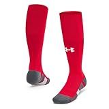 Under Armour Unisex-Adult Magnetico Over the Calf Socks 1 Pack, (600) Red/Pitch Gray/White, Large