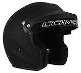 Conquer Snell SA2020 Approved Open Face Auto Racing Race Car Helmet - Adult | Men | Women | Youth - ( Black / White / Silver )