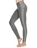 FitsT4 Sports Women's Riding Tights Knee Patch Ventilated Active Schooling Tights Charcoalgray M