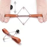 Pilates Toe Corrector with Yoga Ball, Premium Eco-Friendly Leather Toe Gizmo for Foot Pilates & Bunion Relief, Big Toe Alignment Stretcher Exercise Band for Women Men, Brown