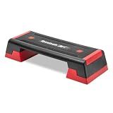 Reebok Fitness Multipurpose Adjustable Aerobic and Strength Training Workout Step Platform for HIIT, Cardio, and General Sessions, Red