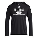 adidas Men's NCAA Designed for Training Team Lightweight Hoodie, Black/White/Mississippi State University, Medium