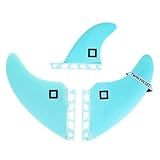 Surf Squared Twin Fin Set + Trailer Fin (2+1 Fins) - Solid Fiberglass for Lightweight Durability & Top Performance - Compatible with Futures Single Tab Surfboards, Shortboard, Fish - Mint
