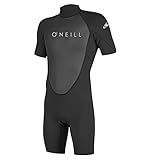 O'Neill Men's Reactor-2 2mm Back Zip Short Sleeve Spring Wetsuit, Black/Black, 3XL