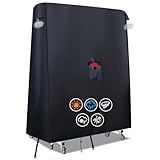 Table Tennis Cover Outdoor Waterproof，Heavy Duty 420D Ping Pong Table Cover with Paddle Pocket,Windproof Buckle,2 Air Vents，Universal Folding Ping Pong Table Cover Fits 9x5 FT Foldable Pingpong Tables