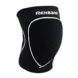 Rehband Knee Pads for Volleyball, Handball & Indoor Sports, Neoprene Knee Sleeve Protector, Comfortable & Snug Fit, Shock-absorbing Sports Knee Pads Unisex, Colour:Black, Size:Small