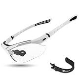 ROCKBROS Pickleball Glasses for Men & Women – Photochromic Sports Sunglasses, UV400 Protection & Interchangeable Strap