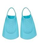 Arena Unisex Kids Junior Swim Fins Beginners Lap Swimming Training Open Heel Hydrodynamic Slits Youth Short Flippers for Children, Sky Blue, Size 9-10 US