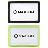 MAXJULI Ski Goggles Pass Holder 2 Pack (Black+Light Green-)