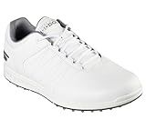 Skechers Men's Pivot Spikeless Golf Shoe, White/Gray, 10.5