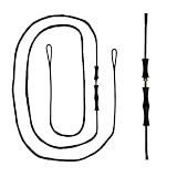 DeeRace Traditional Recurve Bow String and Bowstring Finger Savers Set, Dacron Bow String with Finger Guards (AMO 62” (Actual Length 58”), 16 Strands (Recommended for up to 65 lbs))