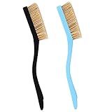 Climbing & Bouldering Brush with Natural Firm Boar's Hair Bristles and Durable Handle, Climbing Chalk Brush Designed for Ultimate Performance on Climbing Wall Indoor or Outdoor (Black&Light Blue)