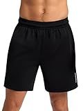 HEAD Men’s Elevate Essence Short, Standard Fit, 7” Inseam, Stretch Midweight Micro Pique Scuba Material, Black, Large