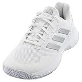adidas Women's GameCourt 2 Sneaker, White/Silver Metallic/White, 8