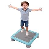 Mini Trampoline for Kids, Indoor Rebounder Non-Slip Base, Sensory Trampoline for Autism Kids, Bounce Board for Sensory Integration Training, Outdoor Recreation, Max Load 220 lbs, Blue