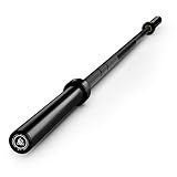 LIONSCOOL 7ft Olympic Barbell (Black E-coating, 1000LBS, No Center Knurl)