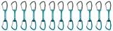 Petzl DJINN AXESS Quickdraw - Durable, Lightweight Quickdraw for Sport, Trad, and Aid Climbing - Turquoise - 11 cm - 12-Pack