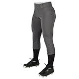 CHAMPRO Tournament Traditional Low-Rise Softball Pants, Girls' Large, Graphite