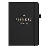 &And Per Se Fitness Workout Journal for Men & Women, Workout Log Book Planner with Daily Diet, Gym Exercise & Training Trackers - Undated, A5 Size, Leather Hardcover (Black)