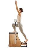 VEVOR Pilates Chair, Split-Pedal Stability Combo Chairs with Handles, Rubber Wood Frame Yoga Fitness Trainer, Exercise Reformer, Pilates Resistance-Workout Equipment, for Home Gym Studio Workout