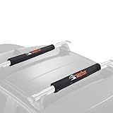 MeeFar Universal Car Soft Roof Rack Pads Luggage Carrier Rack for Kayak Surfboard SUP Canoe Include 2 Heavy Duty Tie Down Straps, 2 Tie Down Rope, 2 Quick Loop Strap