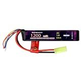 EMEPOVGY 2S Lipo Airsoft Battery 7.4V 1200mAh 20C Rechargeable Lithium Polymer Battery Pack with Mini TMY Plug for Airsoft Guns Rifle- 2096