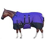HILASON 1200D Winter Turnout Blanket Purple Black 75 in