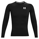 Under Armour Men's Armour HeatGear Compression Long-Sleeve T-Shirt , Black (001)/White, Large