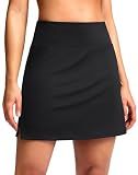 SANTINY 16" Skorts with 2 Pockets (Black_M)