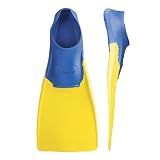 FINIS Long Floating Swim Fins - Adult Training Fins - Improves Kick Technique & Body Position - Blue/Yellow - XS