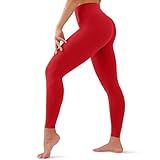 YUDSUD High Waisted Leggings for Women - Tummy Control Yoga Pants for Workout Running Athletic Women's Leggings Plus Size Dark Red