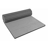 FlooringInc's Rollout Carpet Top Cheer Mat, Perfect as a Gymnastics Mat, Tumbling Mat or Portable Cheerleading Gym Mats for Home Workouts and Practice, Gray, 3' x 6' x 1 3/8"