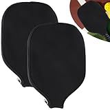 AEXHOT 2 PCS Pickleball Paddle Covers, Durable Neoprene Paddle Cover Universal 8.26 x 11.8Inch Zippered Universal Racket Sleeve Paddle Storage Bag, Fits USAPA Standard Pickleball Racquets (Black)