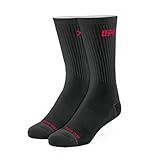 Odd Sox - UFC Logo Black Crew Socks - UFC Fighter Novelty Apparel - Size Large - Comfy Cotton Blend - Fun Gift for MMA Fans